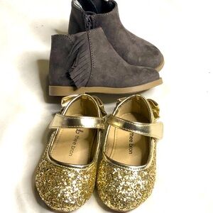 thee Bron school dress ballet mary jane flats shoes and gray booties